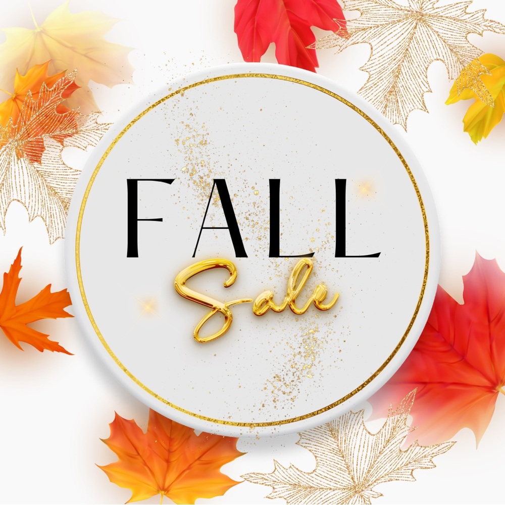 Fall Sale Sign with Autumn Leaves
